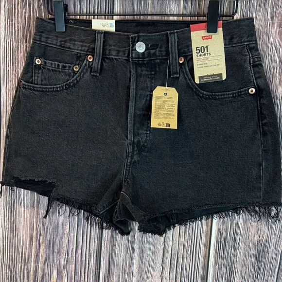 Levi's Women's Dark Denim Jean Shorts - Picture 1 of 7